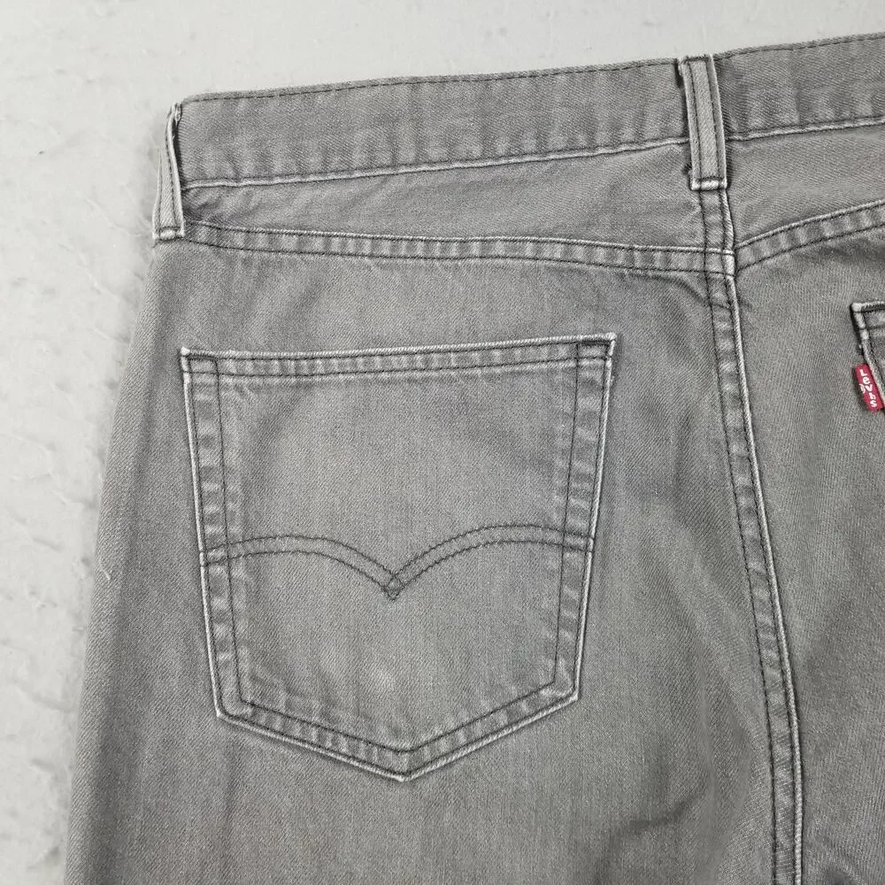 Levis 508 Jeans Mens 36x32‎ Gray Denim Regular Tapered Leg Casual Light Wash